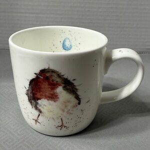 Royal Worcester Wrendale Design Robin Gift Mug By Hannah Dale Speckled Blue Egg
